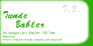 tunde babler business card